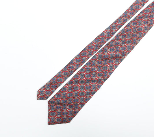 Atkinson Grant Mens Multicoloured Geometric Silk Pointed Tie One Size
