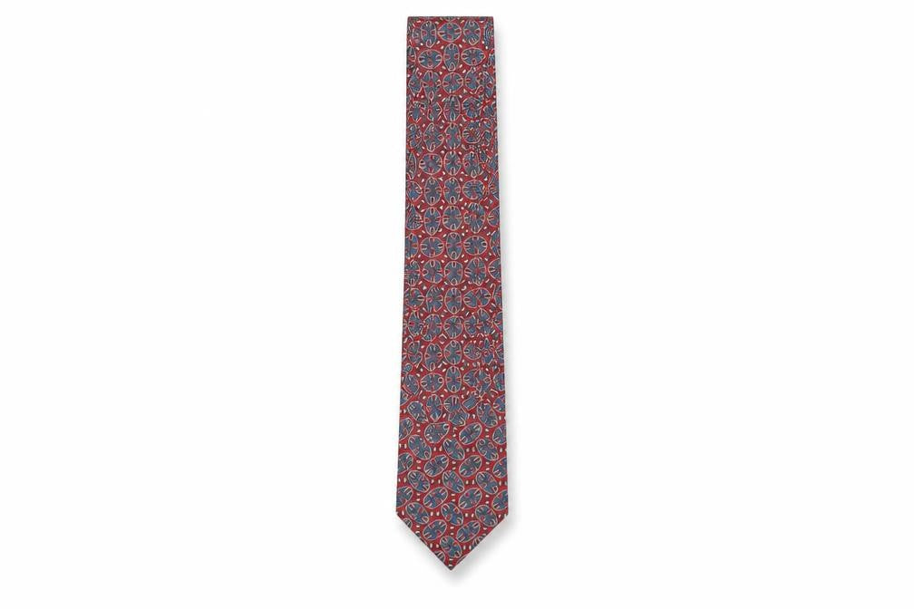 Atkinson Grant Mens Multicoloured Geometric Silk Pointed Tie One Size