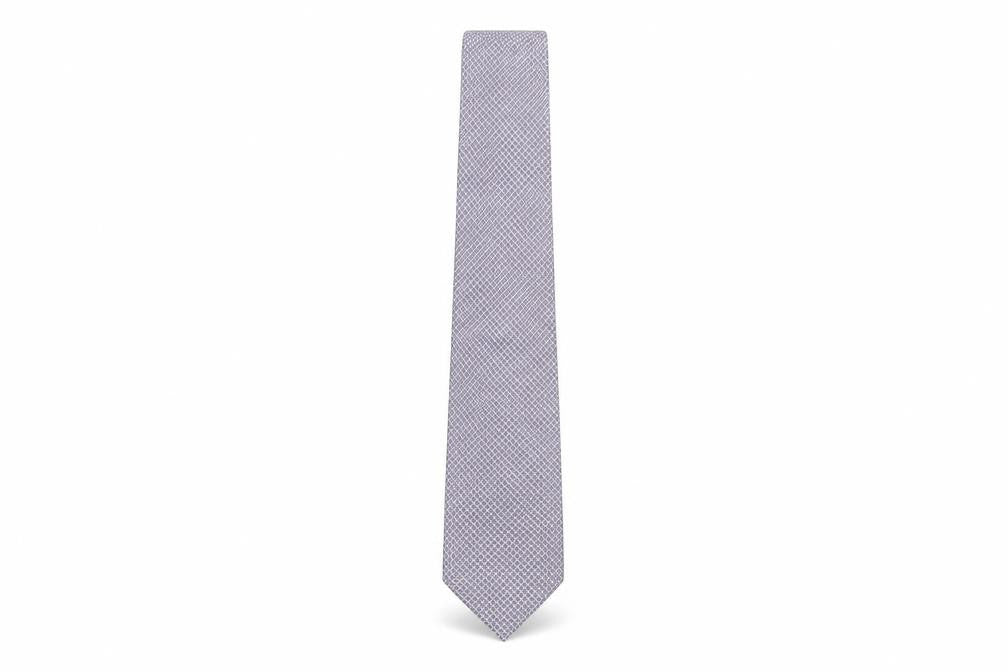 D'alembi Mens Purple Geometric Silk Pointed Tie One Size
