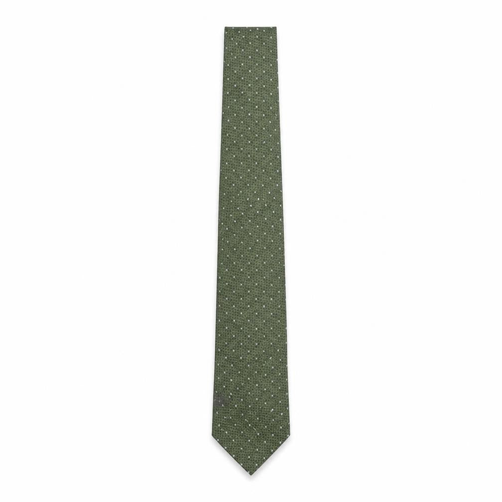Lucio Lambeili Mens Green Geometric Polyester Pointed Tie One Size
