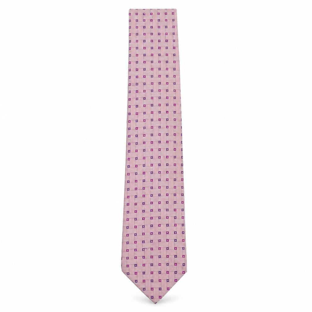 Jonelle Mens Pink Geometric Silk Pointed Tie One Size