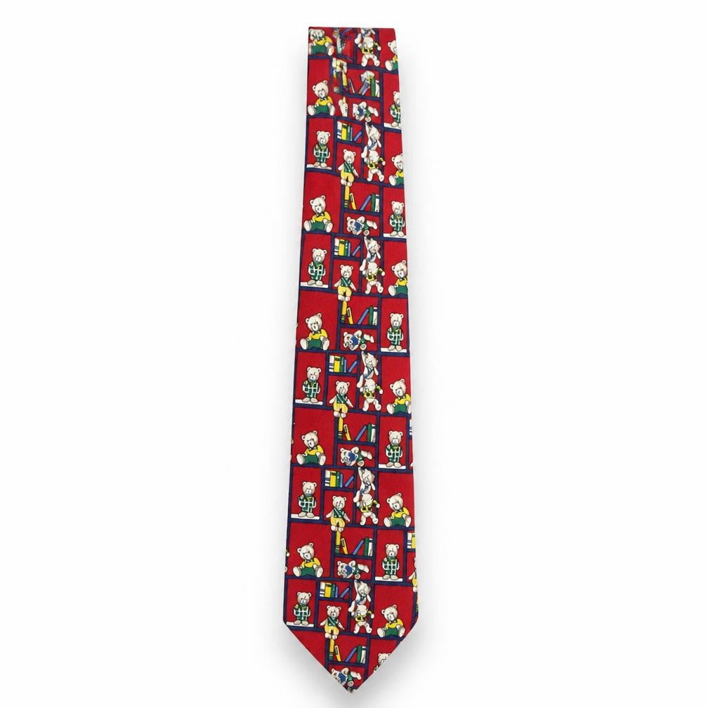 Rael Brook Mens Multicoloured Geometric Polyester Pointed Tie One Size - Teddy Bear