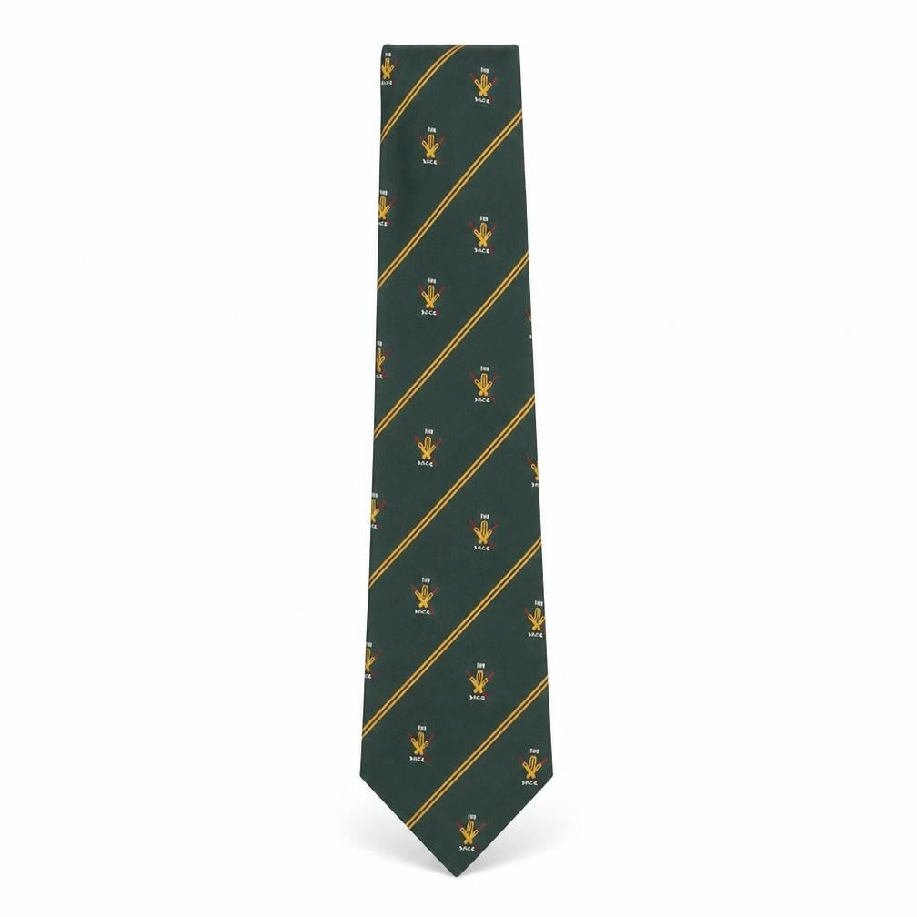 Cravat Club Mens Green Geometric Polyester Pointed Tie One Size - KNCB 1883 Logo