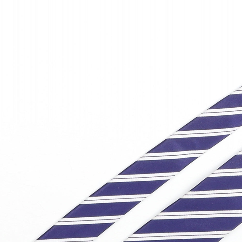 Olymp Mens Blue Striped Silk Pointed Tie One Size