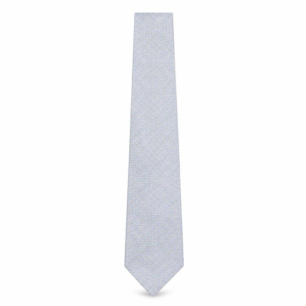 Frangi Mens Grey Geometric Silk Pointed Tie One Size