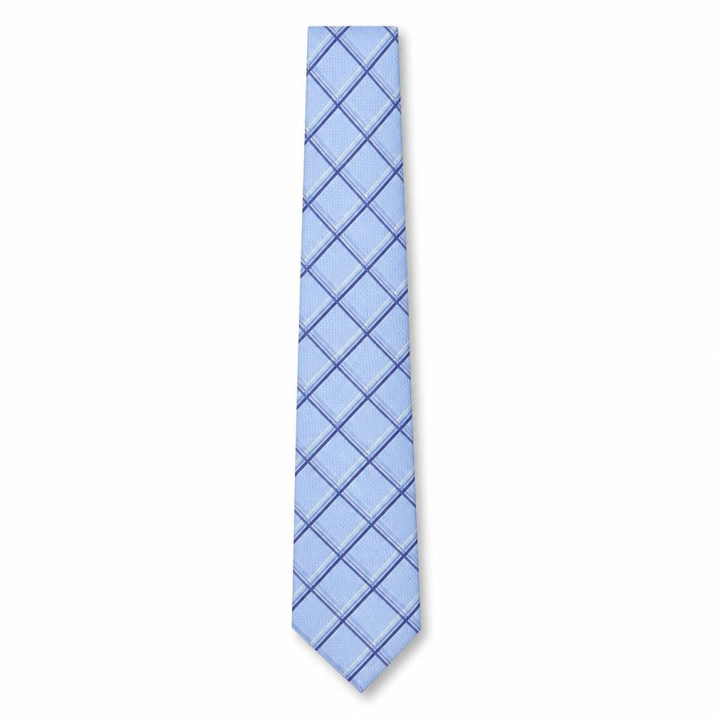 Dehavilland Mens Blue Plaids & Checks Silk Pointed Tie One Size