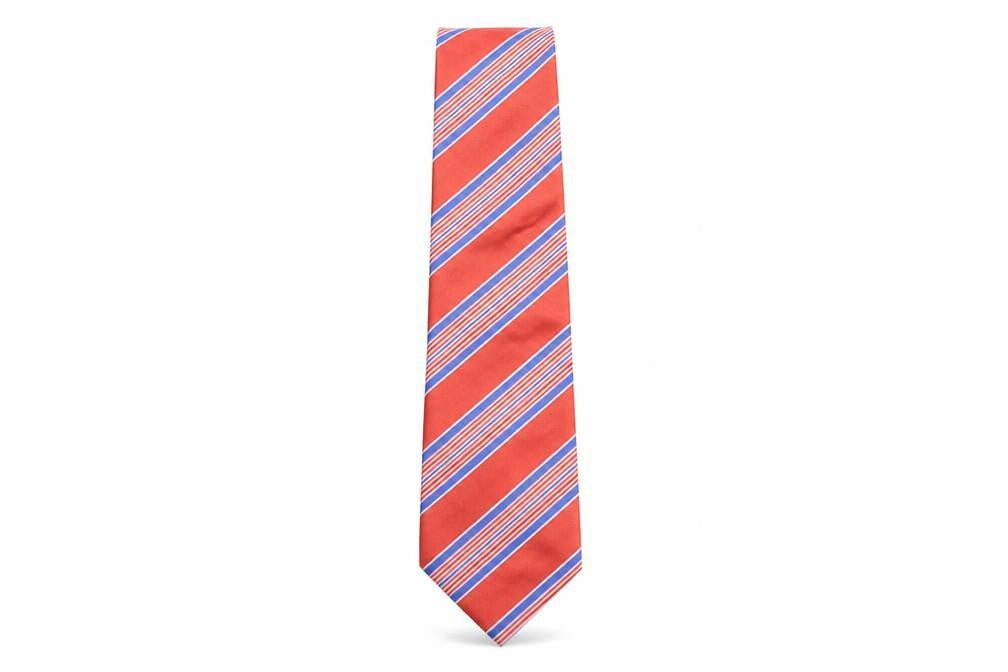 Frangi Mens Red Striped Silk Pointed Tie One Size