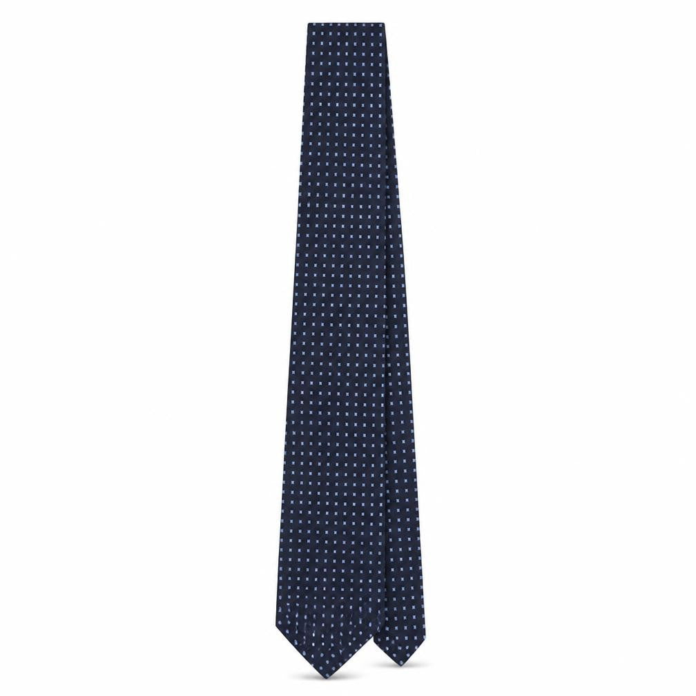 Marks and Spencer Mens Blue Geometric Polyester Pointed Tie One Size