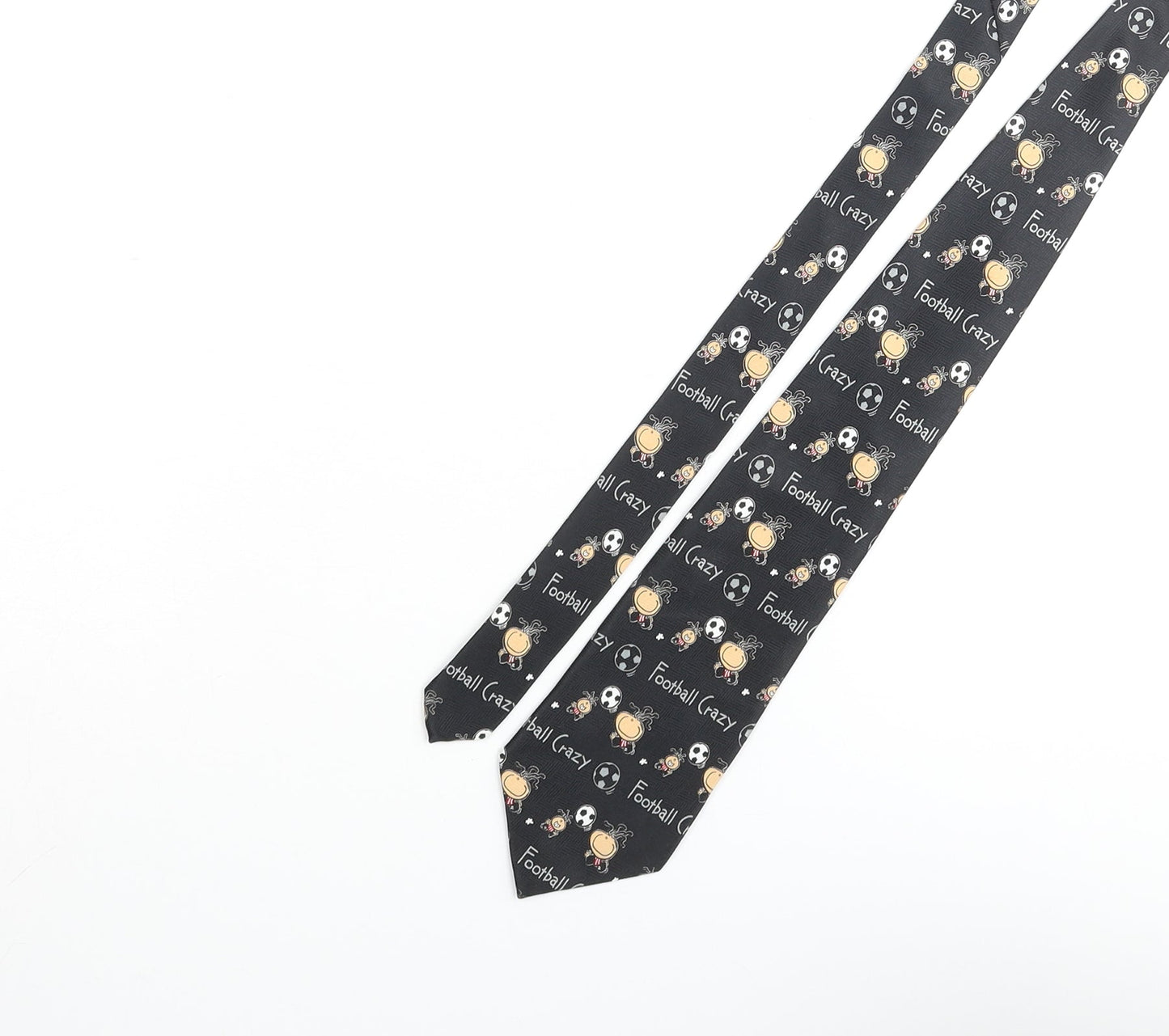 Bubblegum Mens Black Geometric Polyester Pointed Tie One Size - Football Crazy