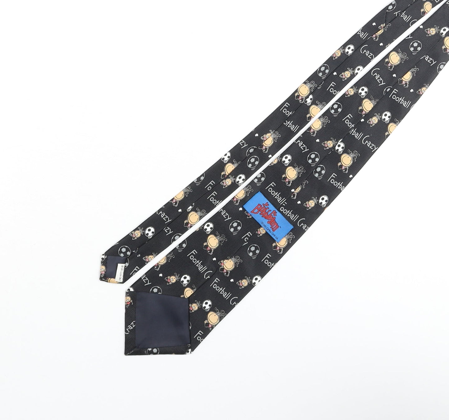 Bubblegum Mens Black Geometric Polyester Pointed Tie One Size - Football Crazy