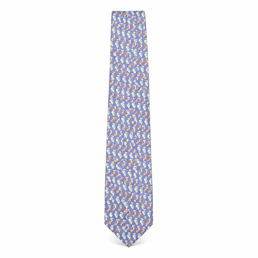 John Comfort Mens Multicoloured Geometric Silk Pointed Tie One Size - Owl Print