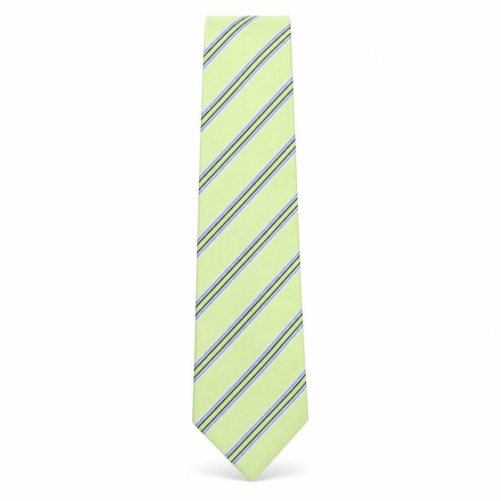 Carducci Mens Green Striped Silk Pointed Tie One Size