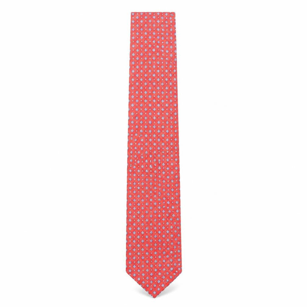 Frangi Mens Red Geometric Silk Pointed Tie One Size