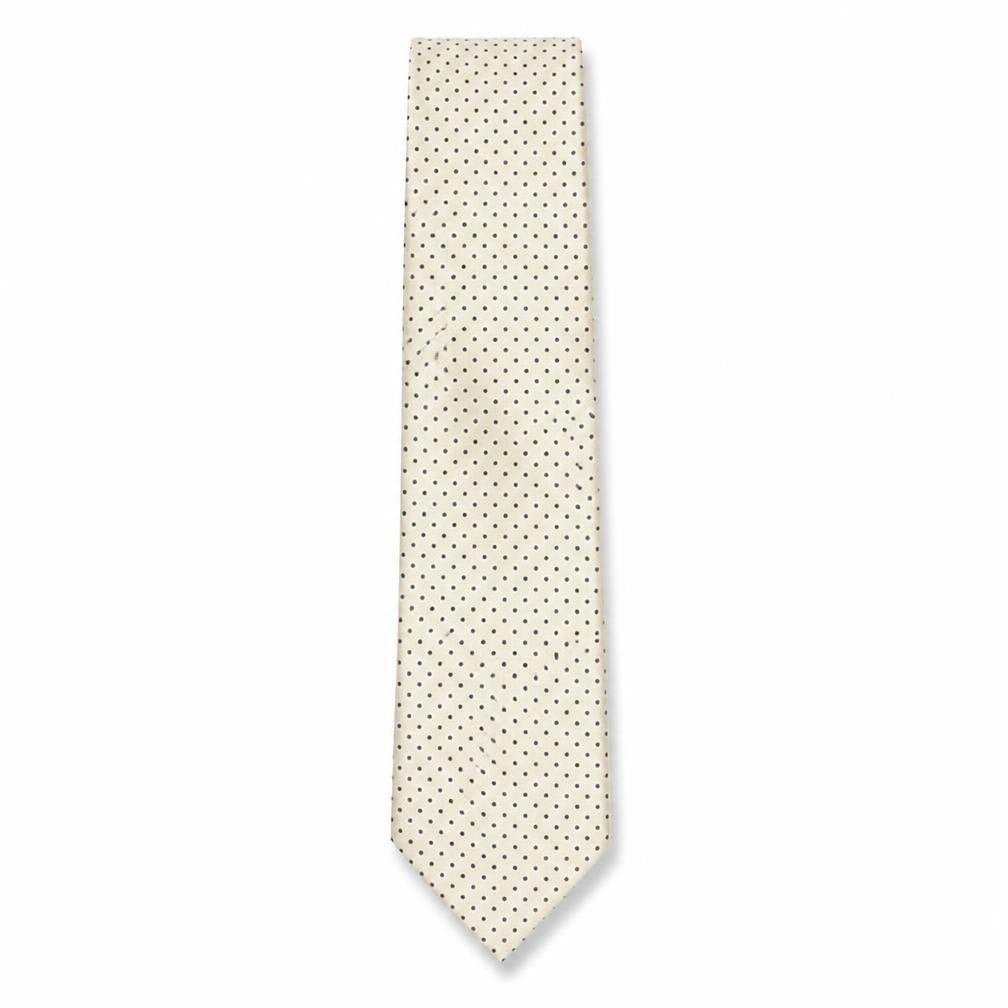 Frangi Mens Beige Polka Dot Silk Pointed Tie One Size