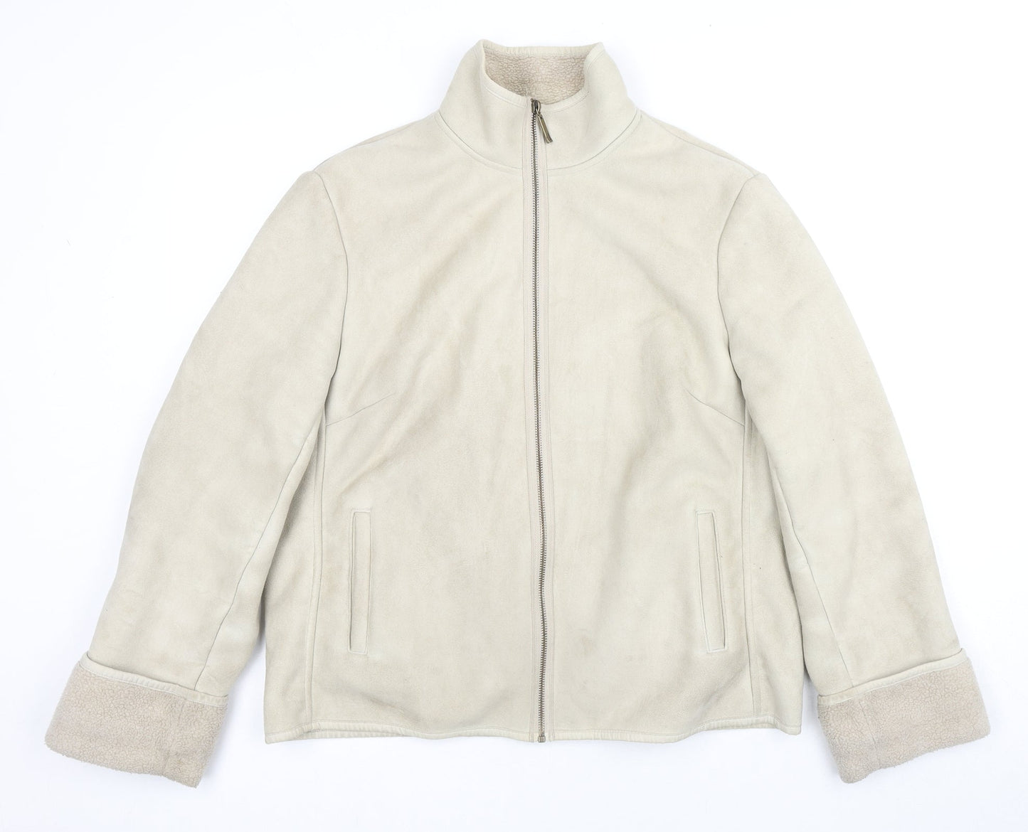NEXT Womens Beige Jacket Coat Size 16 Zip