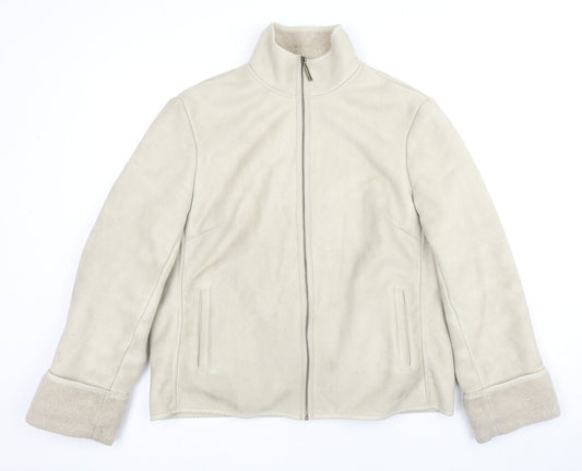 NEXT Womens Beige Jacket Coat Size 16 Zip