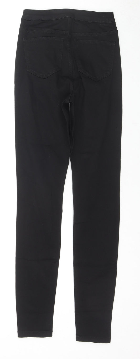 Marks and Spencer Womens Black Cotton Skinny Jeans Size 6 L30 in Slim Zip