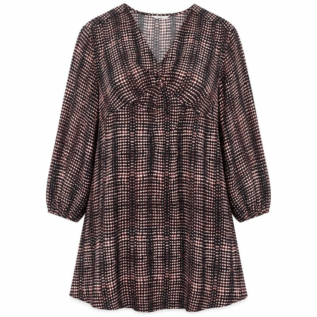 Marks and Spencer Womens Multicoloured Geometric Polyester Trapeze & Swing Size 12 V-Neck Pullover