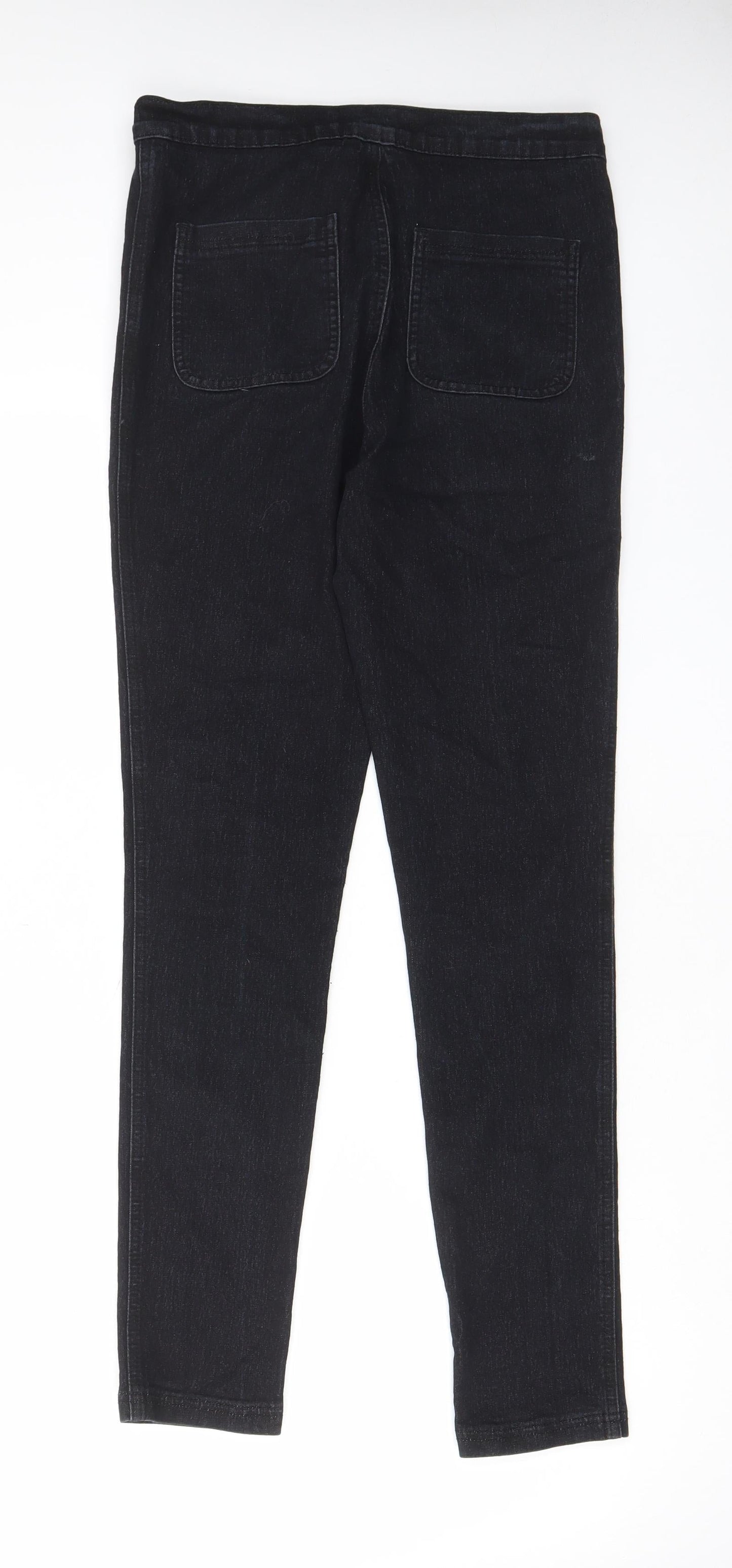 The Rockin Rev Womens Black Cotton Skinny Jeans Size 14 L29 in Regular Zip