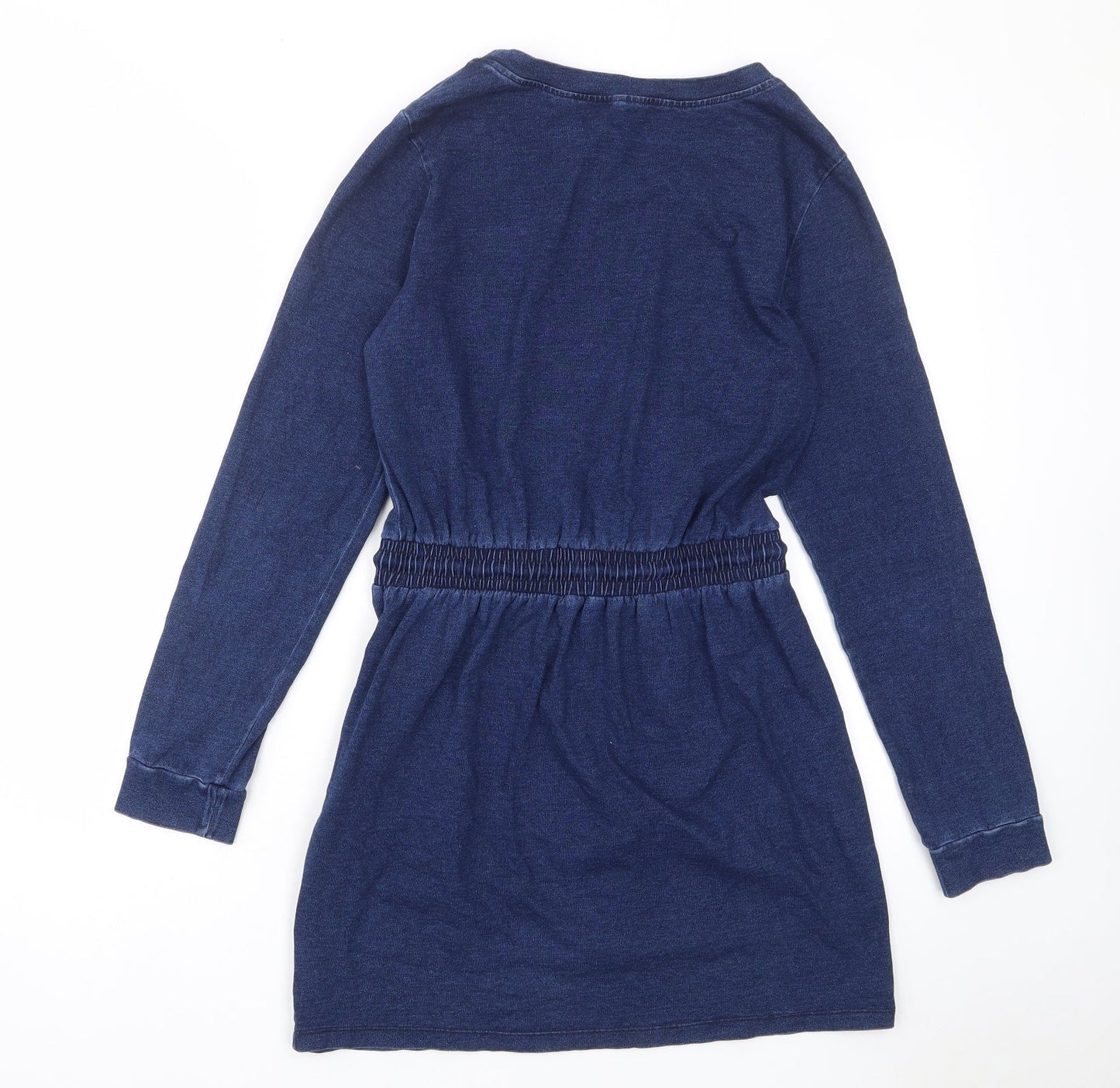 FOREVER 21 Womens Blue Cotton A-Line Size M Crew Neck Pullover - Elastic waist, Pockets
