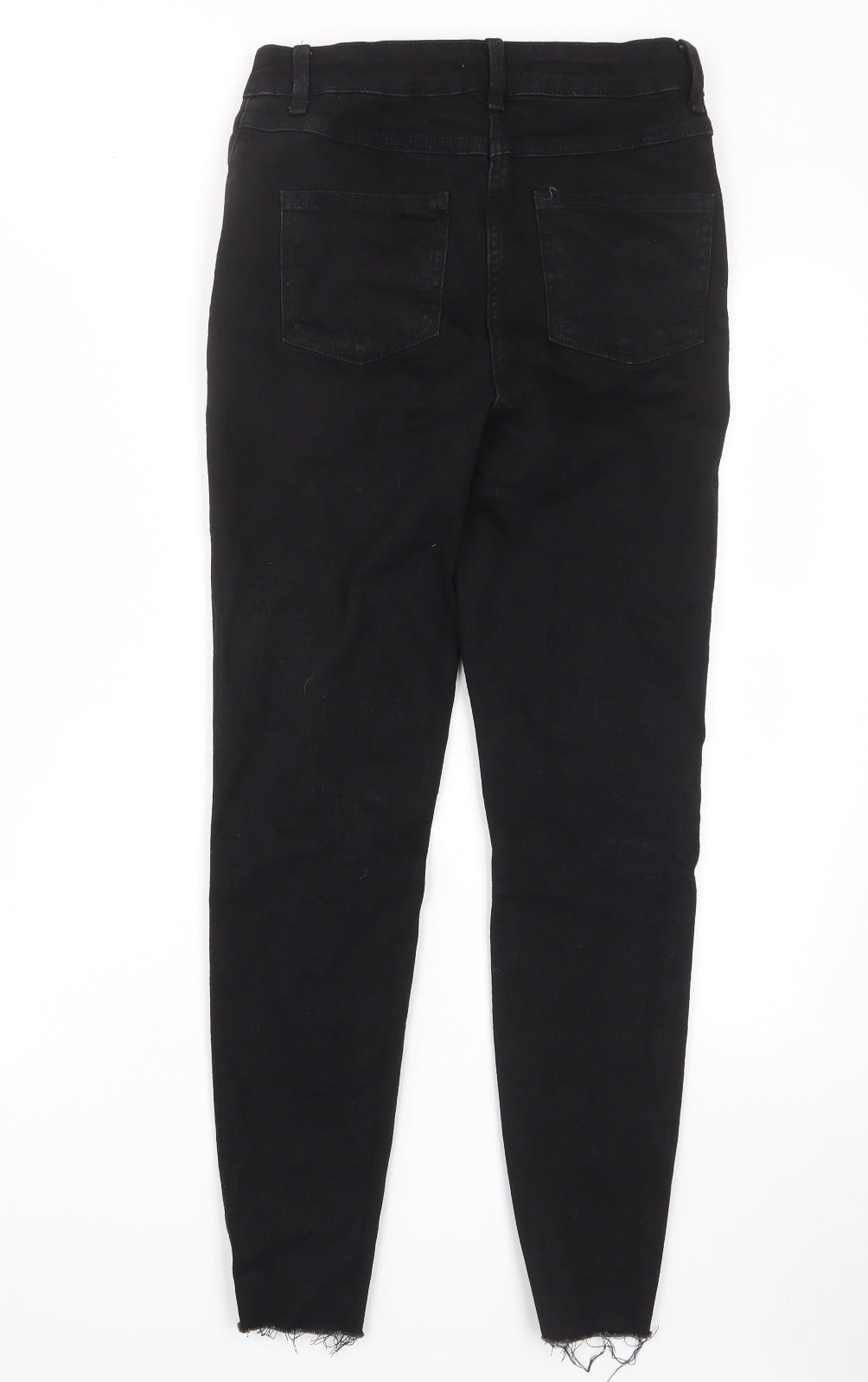 Papaya Womens Black Cotton Skinny Jeans Size 12 L27 in Regular Zip - Pockets, Belt Loops
