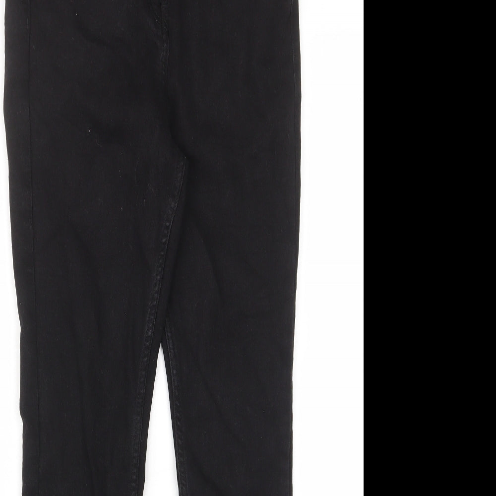 Papaya Womens Black Cotton Skinny Jeans Size 12 L27 in Regular Zip - Pockets, Belt Loops