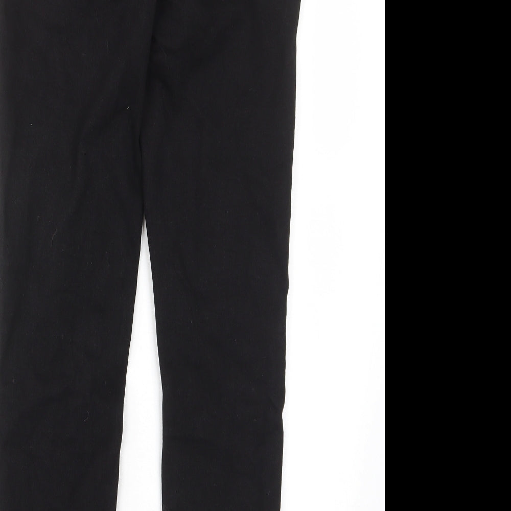 Papaya Womens Black Cotton Skinny Jeans Size 12 L27 in Regular Zip - Pockets, Belt Loops