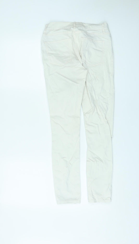 Seed Heritage Womens Ivory Cotton Skinny Jeans Size 8 L25 in Regular Zip