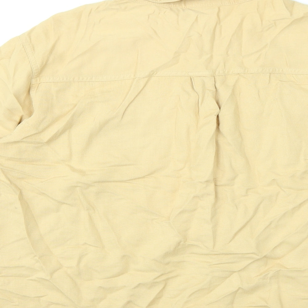 St Michael Womens Yellow Viscose Basic Button-Up Size 18 Collared - Vintage