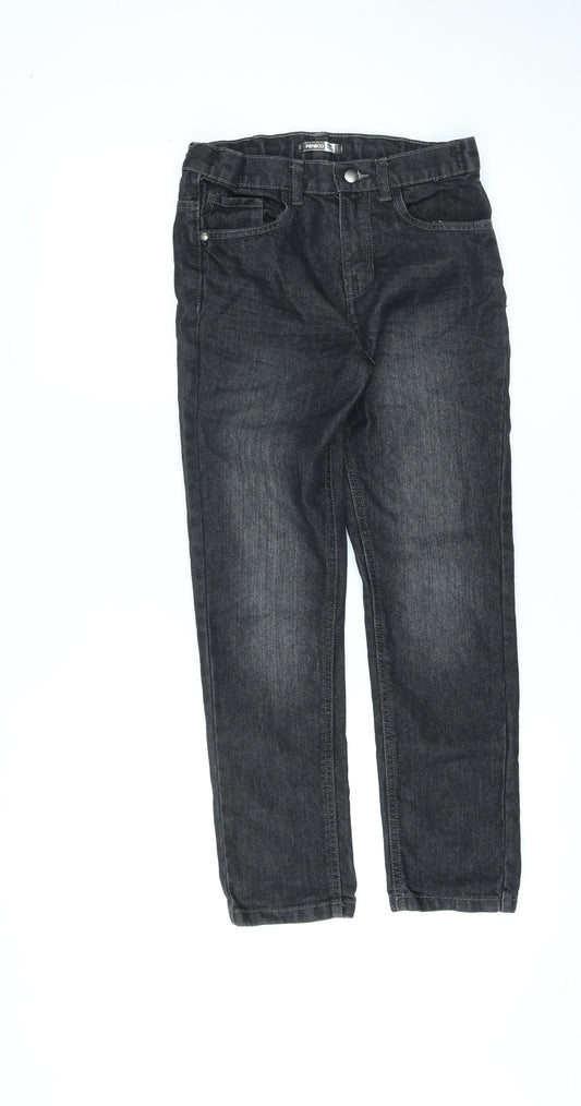 Pep&Co Girls Black Cotton Skinny Jeans Size 10-11 Years L23 in Regular Zip