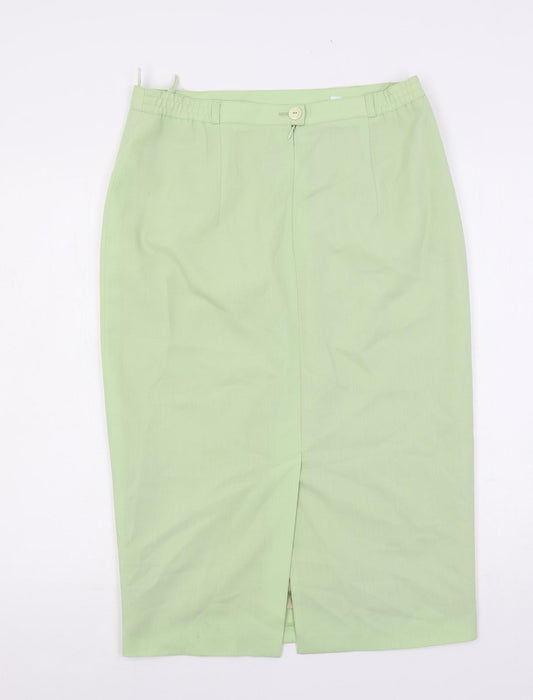 Bardehle Womens Green Polyester Straight & Pencil Skirt Size 14 Button