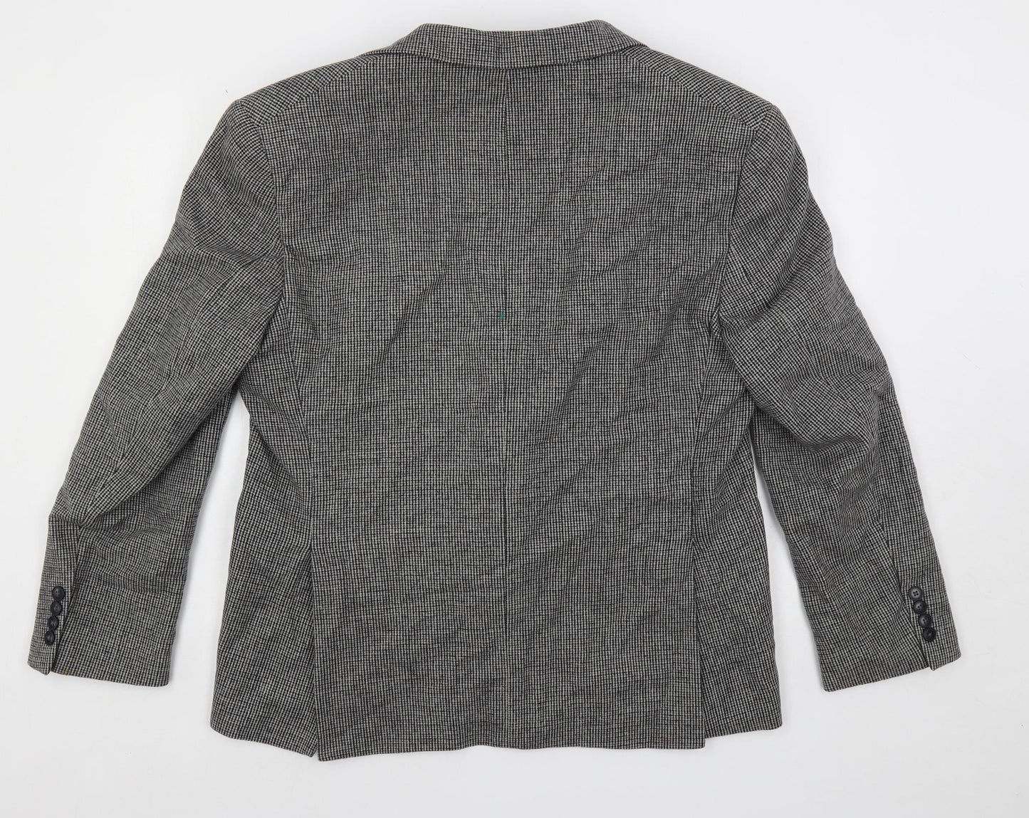 Marks and Spencer Mens Grey Geometric Wool Jacket Blazer Size 44 Regular