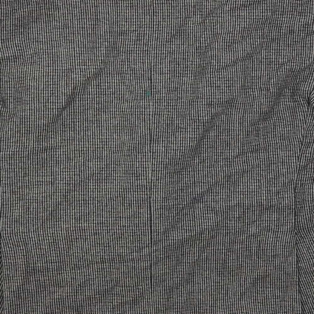 Marks and Spencer Mens Grey Geometric Wool Jacket Blazer Size 44 Regular