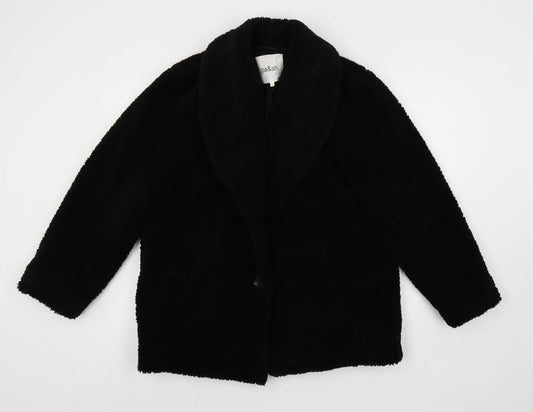 ba&sh Womens Black Overcoat Coat Size S Button