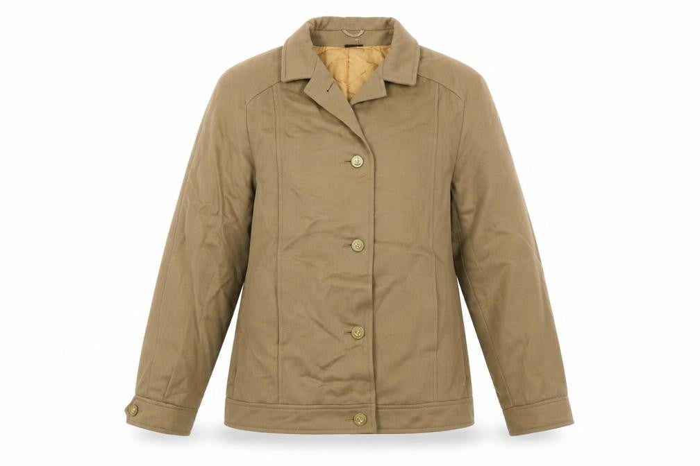 Lampert Womens Beige Jacket Size 10 Button