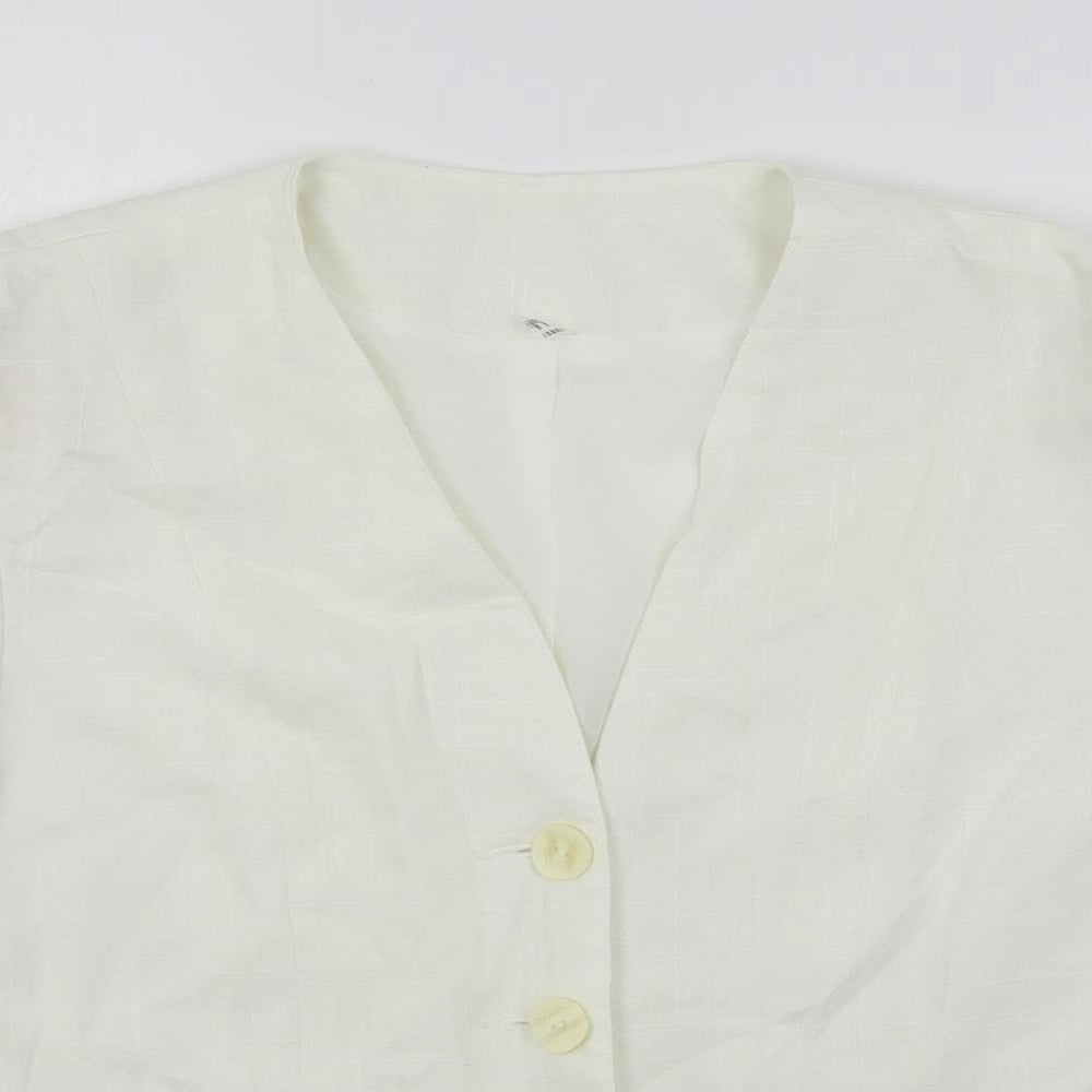 Gayle Glass Womens White Jacket Blazer Size 16 Button