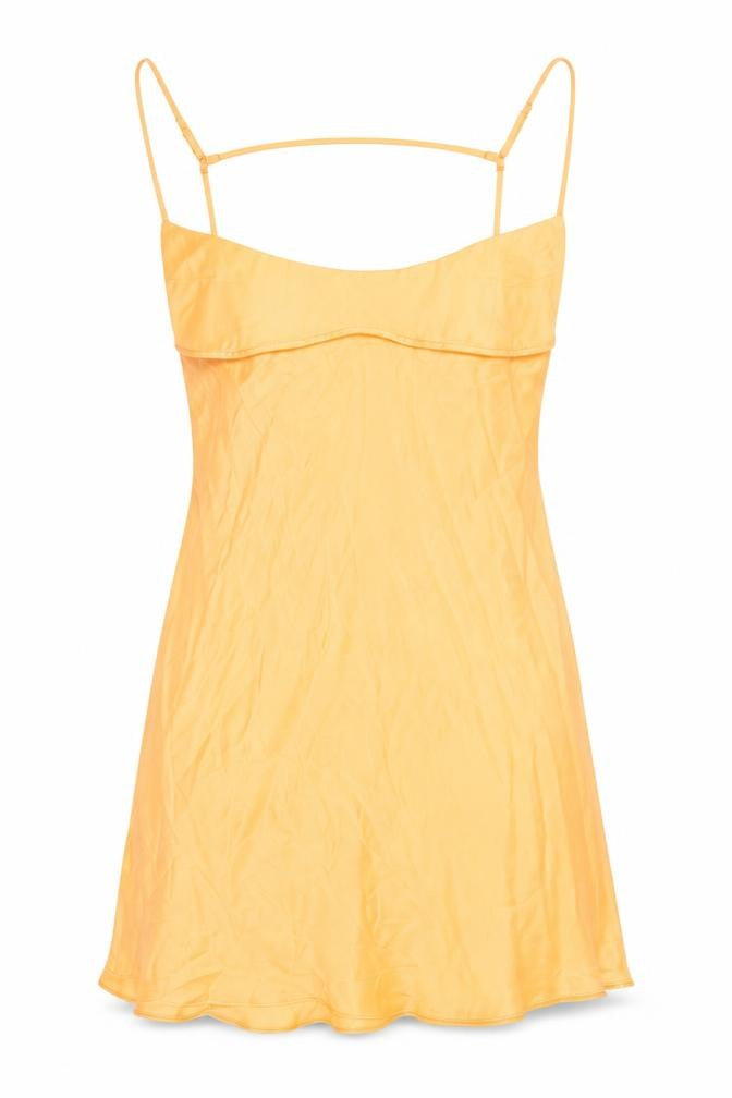 Zara Womens Orange Polyester Fit & Flare Size 2XL Square Neck Zip - Cut Out Back