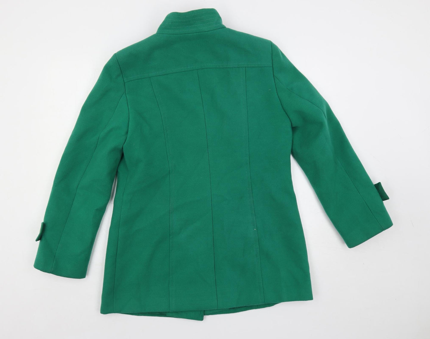 Classic Womens Green Pea Coat Coat Size 12 Button