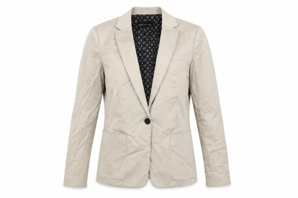 Mango Womens Beige Jacket Blazer Size 8 Button