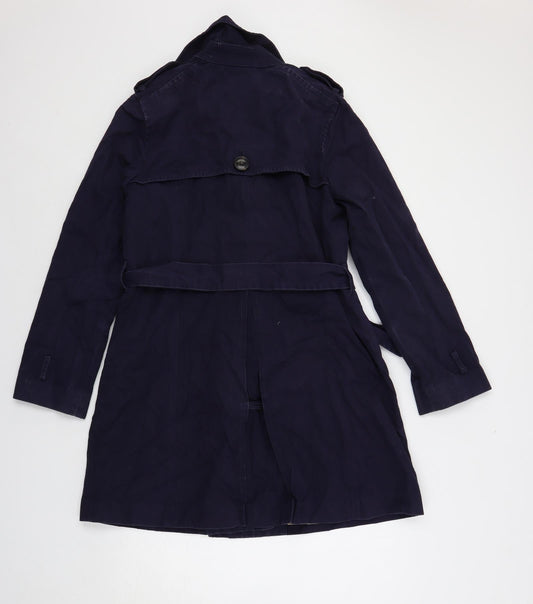 Gap Womens Blue Trench Coat Coat Size M Button