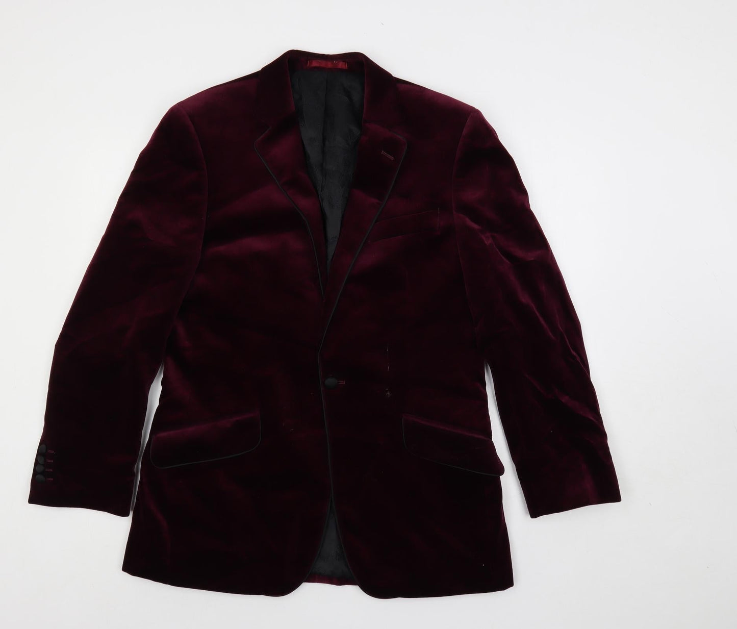 Brook Taverner Mens Red Polyester Jacket Blazer Size 38 Regular
