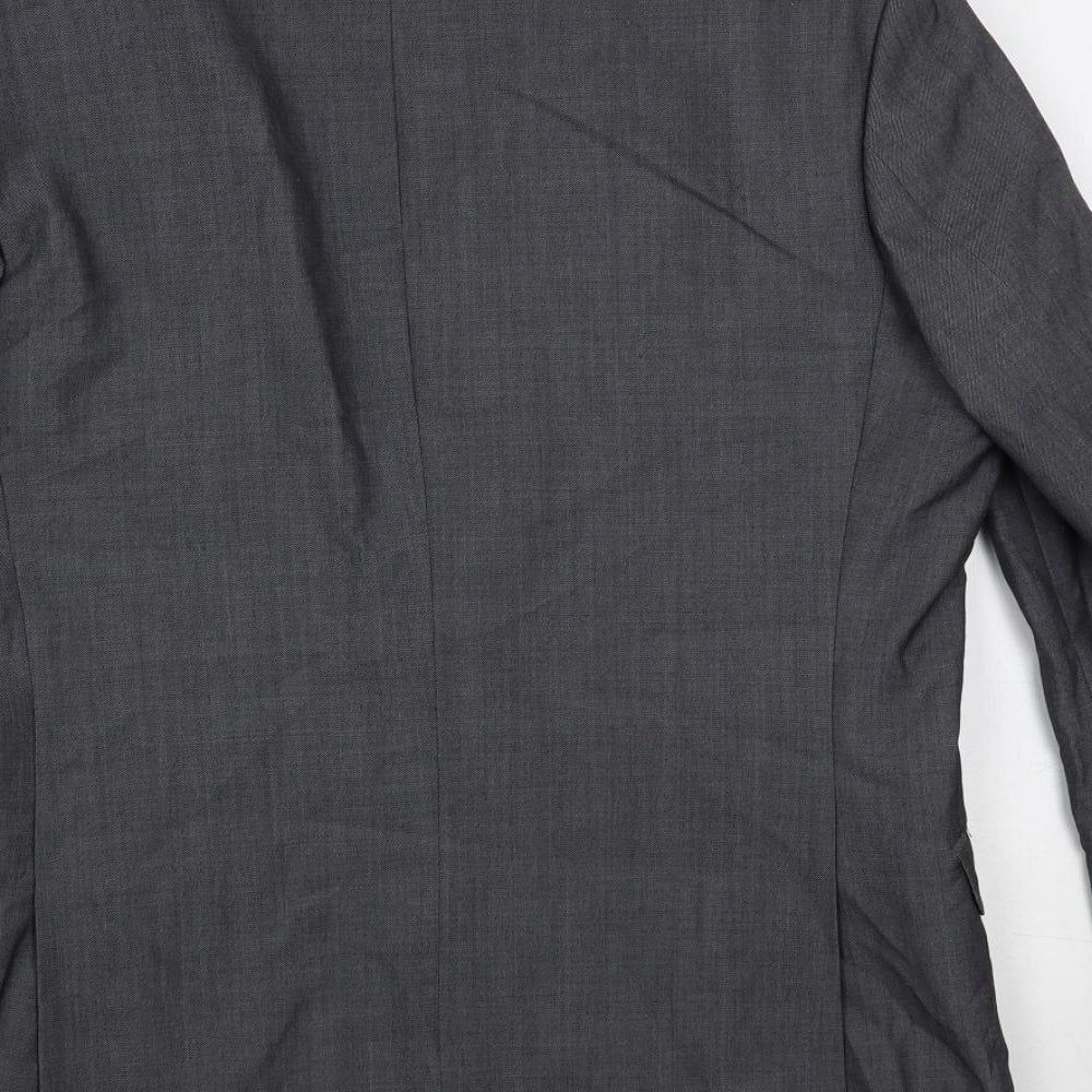 Racing Green Mens Grey Polyester Jacket Suit Jacket Size 40 Regular