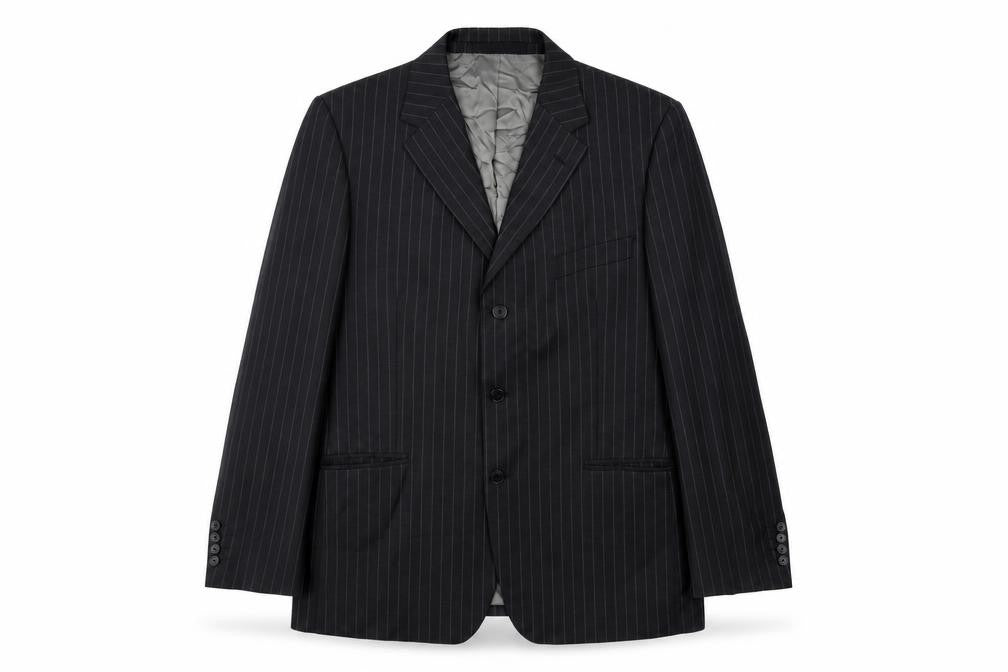 Marks and Spencer Mens Green Striped Wool Jacket Suit Jacket Size 44 Regular