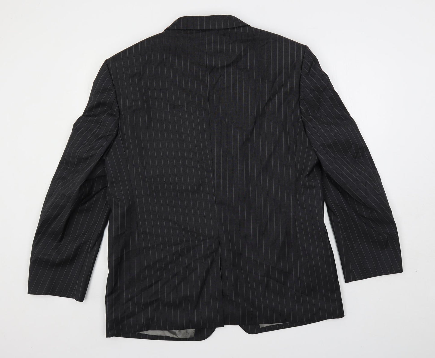Marks and Spencer Mens Green Striped Wool Jacket Suit Jacket Size 44 Regular