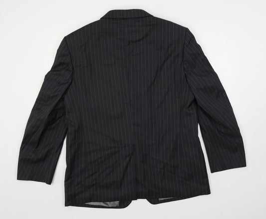 Marks and Spencer Mens Green Striped Wool Jacket Suit Jacket Size 44 Regular