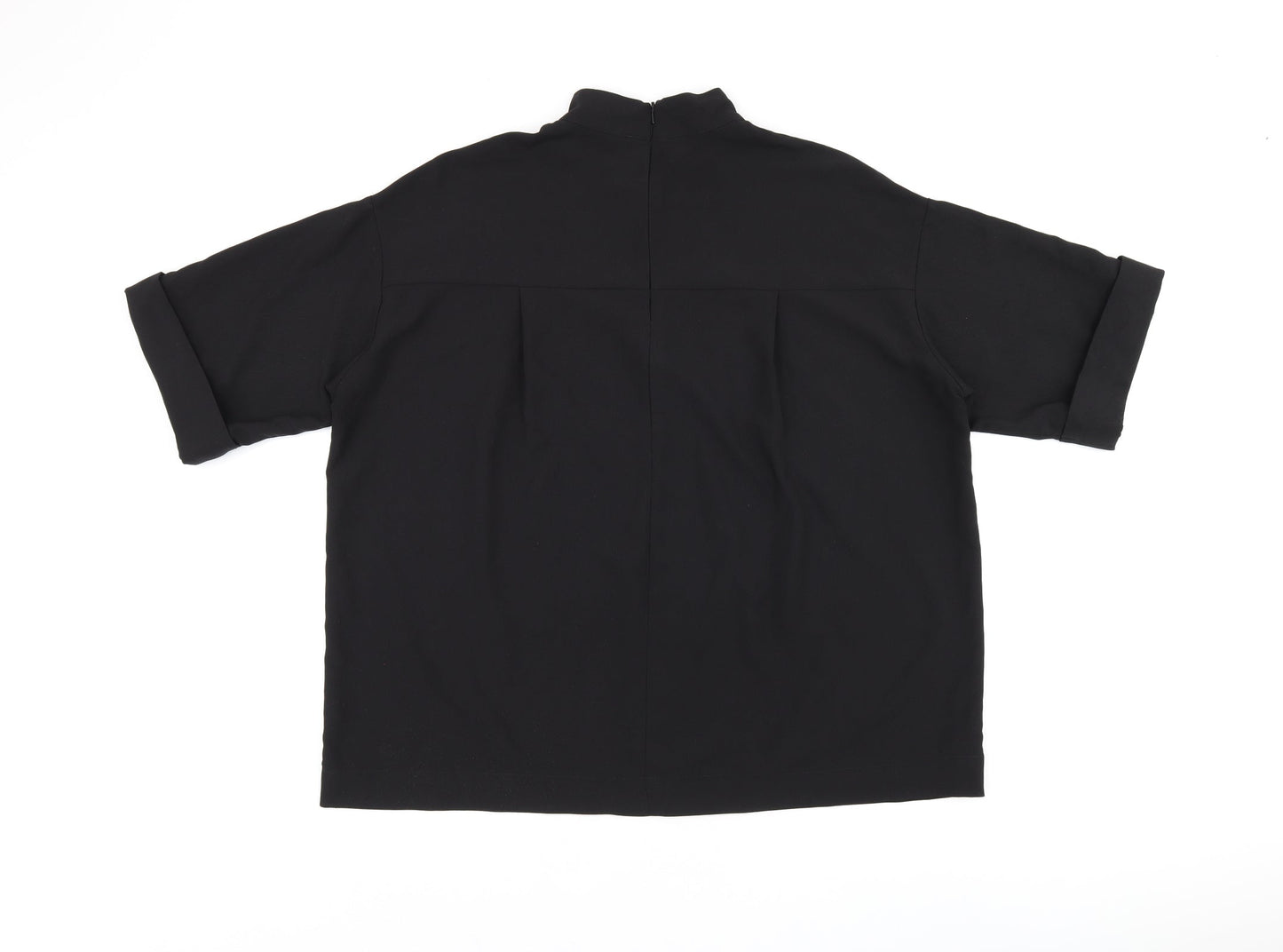 ASOS Womens Black Polyester Basic Blouse Size 12 Round Neck