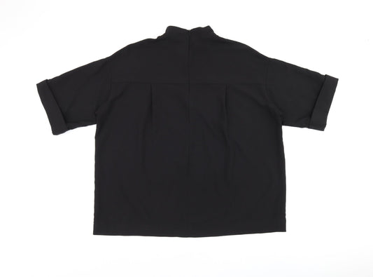 ASOS Womens Black Polyester Basic Blouse Size 12 Round Neck