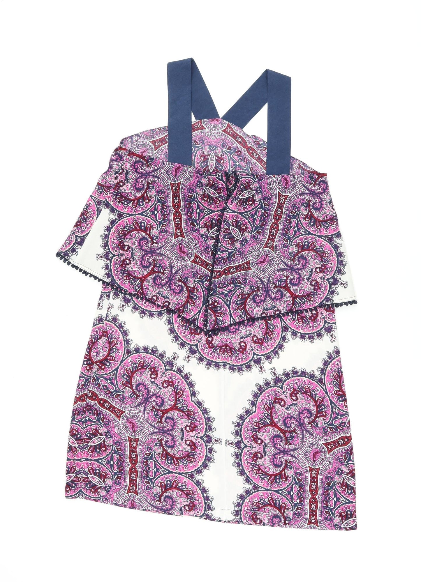 Warehouse Womens Pink Paisley Polyester Shift Size 8 Halter Zip