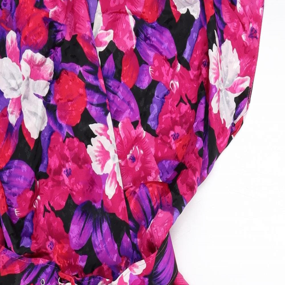 BHS Womens Multicoloured Floral Polyester Pencil Dress Size 10 V-Neck Pullover