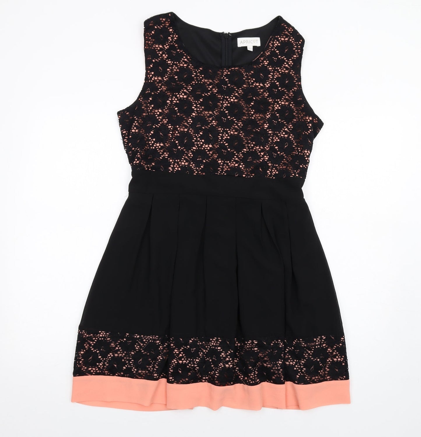 Apricot Womens Black Polyester A-Line Size 14 Round Neck Zip